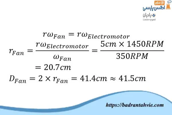 قطر پولی فن با دور 350 دو بر دقیقه
